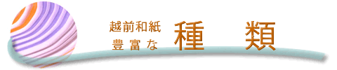 越前和紙の豊富な種類タイトル